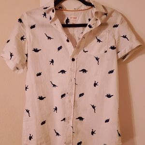 Dinosaur Short-Sleeved Button-Up